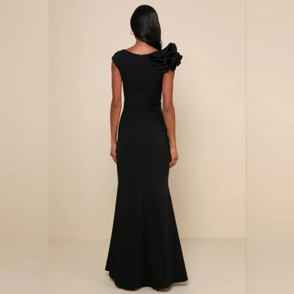 Lulus - Lucette Black Sleeveless Ruffled Mermaid Maxi Dress - Picture 2 of 6